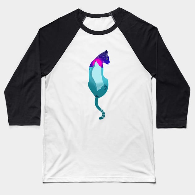 Cat of Antartica Baseball T-Shirt by Artthree Studio